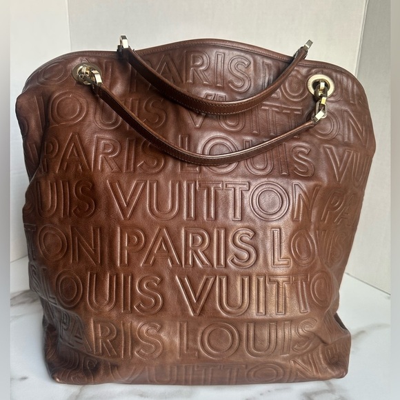 Louis Vuitton Brown Embossed Tote - Picture 8 of 15